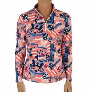 Katherine Way Pickleball Nation 1/4 Zip Pullover NWT and Made in the USA